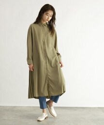 OZOC | バックプリーツシャツワンピース(ワンピース/ドレス)