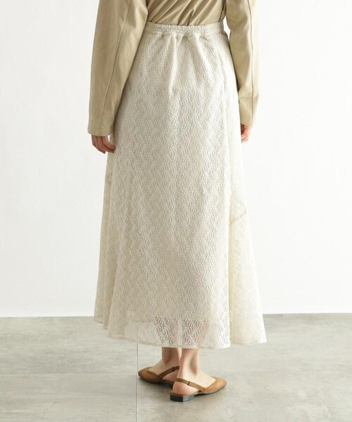 OZOC（オゾック）の「[洗える]レースフレアスカート（スカート・レディース・オフホワイト(003)/ブラック(019)/レンガ(069)・38(M)）」の8枚目の写真