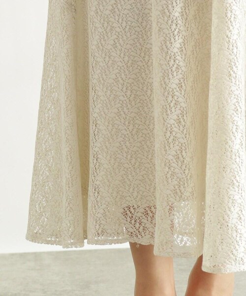 OZOC（オゾック）の「[洗える]レースフレアスカート（スカート・レディース・オフホワイト(003)/ブラック(019)/レンガ(069)・38(M)）」の10枚目の写真