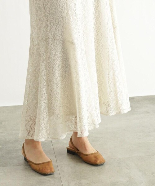 OZOC（オゾック）の「[洗える]レースフレアスカート（スカート・レディース・オフホワイト(003)/ブラック(019)/レンガ(069)・38(M)）」の11枚目の写真