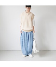 BUNT｜バント｜GRANDFATHER KNIT VEST ニットベスト｜19AW_KN03｜size 2｜ECRU