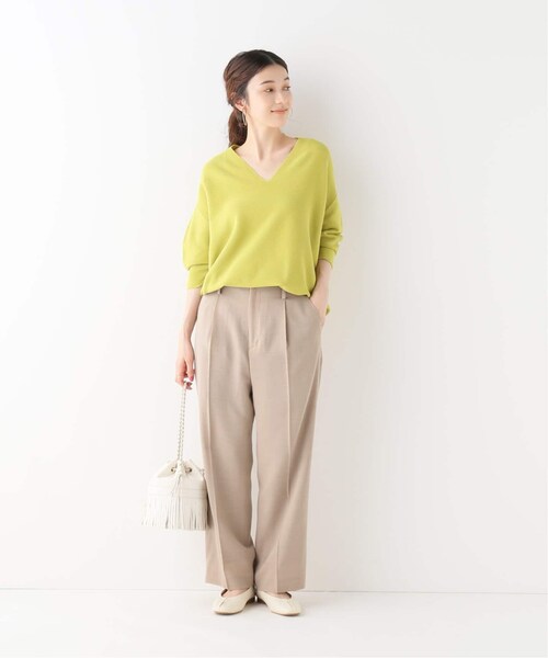 IENA(イエナ)の「ウールクレープ シャーククロップドパンツ◆(パンツ・ベージュ/34/在庫あり/36/38/40)」の3枚目の写真