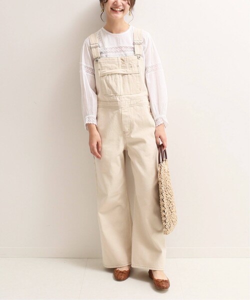 SLOBE IENA（スローブイエナ）の「LE DENIM Ecru BIGオーバーオール 