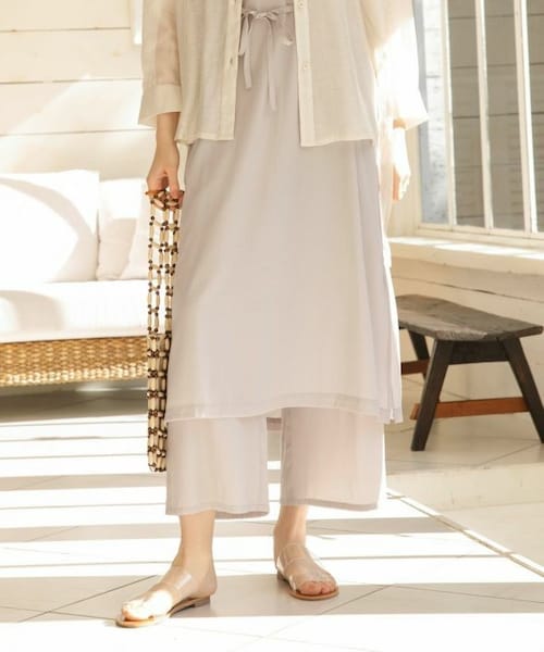 Crisp（クリスプ）の「シルキーイージーパンツ[c2R2686]（その他パンツ・レディース・ブラウン/パープル・FREE）」の2枚目の写真