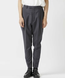 希少ラッドミュージシャン WOOL GABARDINE INKJET PANTS WOOL GABARDINE 2TUCK TAPERED - LAD MUSICIAN 「Area」