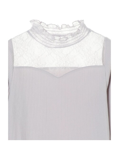 Green　Parks（グリーンパークス）の「【Special Price】・SUGAR SPOON レースキリカエハイネック（トップス・アイボリー/オフホワイト/ライトグレー/ブラック・F）」の5枚目の写真