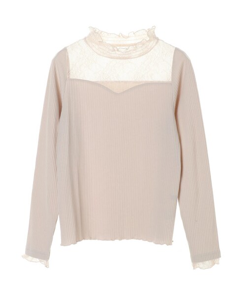 Green　Parks（グリーンパークス）の「【Special Price】・SUGAR SPOON レースキリカエハイネック（トップス・アイボリー/オフホワイト/ライトグレー/ブラック・F）」の8枚目の写真