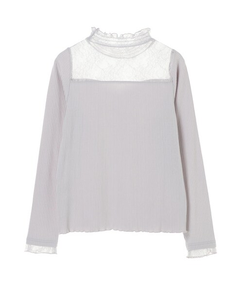Green　Parks（グリーンパークス）の「【Special Price】・SUGAR SPOON レースキリカエハイネック（トップス・アイボリー/オフホワイト/ライトグレー/ブラック・F）」の4枚目の写真