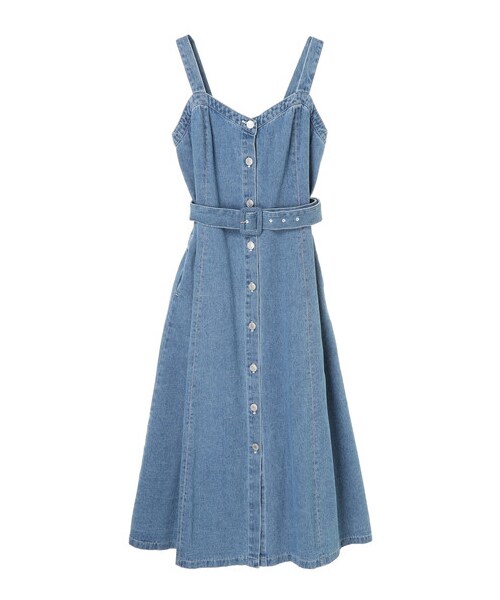 Green　Parks（グリーンパークス）の「・SUGAR SPOON デニムジャンバースカート（ワンピース/ドレス・ブラック/インディゴ/ライトインディゴ・F）」の14枚目の写真