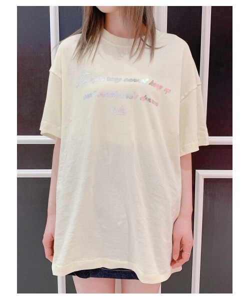 lilLilly(リルリリー)の「メタリックプリントTシャツ(トップス・レディース・WHITE/YELLOW/BLACK・FREE)」の10枚目の写真