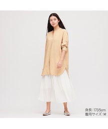 UNIQLO | リネンブレンドスタンドカラーチュニック（長袖）(シャツ/ブラウス)