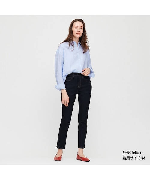 UNIQLO（ユニクロ）の「プレミアムリネンシャツ（長袖）（シャツ/ブラウス・レディース・NATURAL 30/LIGHT PURPLE 70/YELLOW 44/NAVY 69/BROWN 35/WHITE 00/BLUE 61/PINK 12/LIGHT ORANGE 20/BLUE 63/GREEN 54/PINK 11・S/XXL/L/M/XL/XS/3XL）」の6枚目の写真
