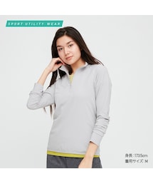 ユニクロ JWアンダーソン エアリズム ハーフジップT レギンス セット M UNIQLO（ユニクロ）の「エアリズムUVカットメッシュハーフジップ