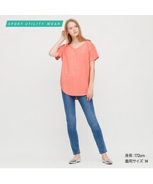 UNIQLO | エアリズムシームレスVネックロングT（半袖）(Tシャツ/カットソー)