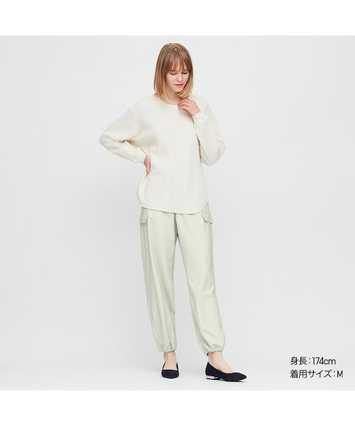 UNIQLO（ユニクロ）の「ルーズフィットカーゴジョガーパンツ（丈長め71cm）（その他パンツ・レディース・BLACK 09/OLIVE 57/OFF WHITE 01/LIGHT GREEN 50/BEIGE 31・M/3XL/L/XXL/S/XL/XS）」の5枚目の写真