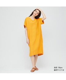 UNIQLO | リネンブレンドコクーンワンピース（半袖）(ワンピース)