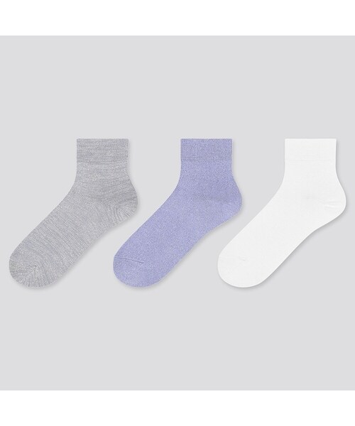 UNIQLO（ユニクロ）の「レギュラーソックス（クルーラメ・3足組）（レギンス/スパッツ・レディース・NAVY 69/LIGHT GRAY 02/BEIGE 32/BLACK 09・25-27/23-25）」の3枚目の写真