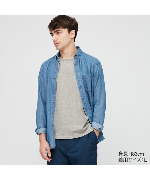UNIQLO（ユニクロ）の「スーピマコットンクルーネックT（半袖）（Tシャツ/カットソー・メンズ・NAVY 69/DARK GREEN 58/BEIGE 32/BLUE 65/BLACK 09/DARK GRAY 08/ORANGE 23/GREEN 52/YELLOW 42/GRAY 03/WHITE 00・M/XS/L/XXL/3XL/S/4XL/XL）」の5枚目の写真