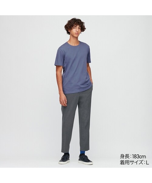 UNIQLO（ユニクロ）の「スーピマコットンクルーネックT（半袖）（Tシャツ/カットソー・メンズ・NAVY 69/DARK GREEN 58/BEIGE 32/BLUE 65/BLACK 09/DARK GRAY 08/ORANGE 23/GREEN 52/YELLOW 42/GRAY 03/WHITE 00・M/XS/L/XXL/3XL/S/4XL/XL）」の9枚目の写真