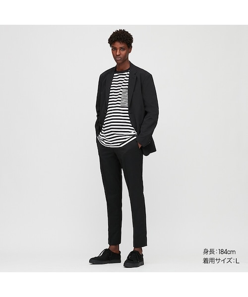 UNIQLO（ユニクロ）の「ボーダーT（半袖）（Tシャツ/カットソー・メンズ・GRAY 03/NAVY 69/YELLOW 44/RED 16/BLACK 09・XS/S/L/XXL/3XL/XL/4XL/M）」の2枚目の写真