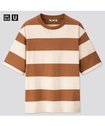 UNIQLO | オーバーサイズボーダークルーネックT（半袖）(Tシャツ/カットソー)
