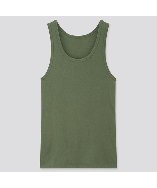 UNIQLO（ユニクロ）の「ドライカラーリブタンクトップ（Tシャツ/カットソー・メンズ・GRAY 03/GREEN 55/WHITE 00/NAVY 69/BLUE 63/BROWN 36/DARK GRAY 08/BLUE 68/BLACK 09・XL/4XL/XXL/L/S/M/3XL/XS）」の6枚目の写真