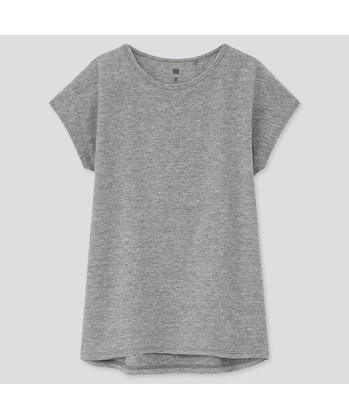 UNIQLO（ユニクロ）の「GIRLS エアリズムクルーネックチュニック（半袖）（Tシャツ/カットソー・キッズ・BLACK 09/LIGHT BLUE 60/PINK 11/GRAY 03・100/160/140/110/130/150/120）」の3枚目の写真