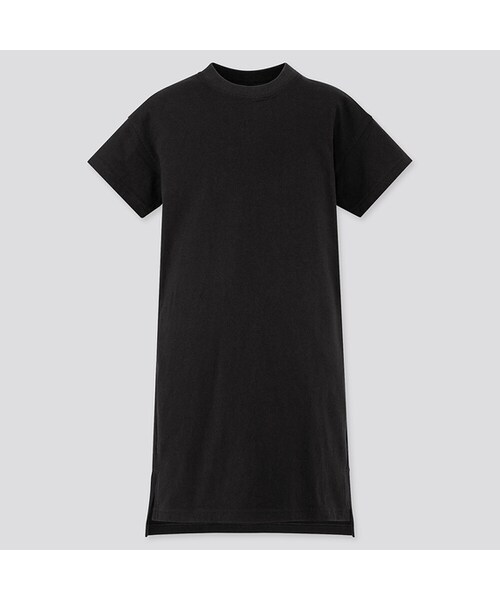 UNIQLO（ユニクロ）の「GIRLS リラックスフィットTワンピース（半袖）（ワンピース・キッズ・WHITE 00/YELLOW 42/BLACK 09・120/130/150/160/140/100/110）」の2枚目の写真