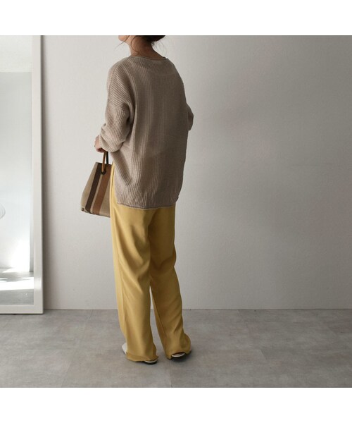 Lavish Gate(ラヴィッシュゲート)の「bottoms-02054 タック セミワイドパンツ マスタードイエロー(その他パンツ・レディース・その他)」の5枚目の写真