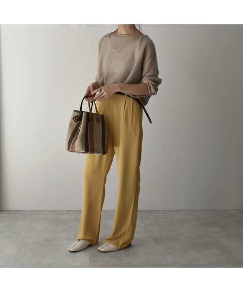 Lavish Gate(ラヴィッシュゲート)の「bottoms-02054 タック セミワイドパンツ マスタードイエロー(その他パンツ・レディース・その他)」の6枚目の写真
