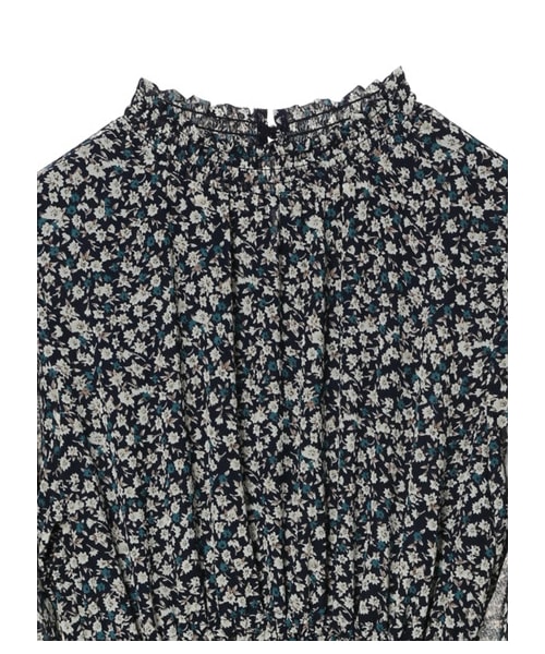 E hyphen world gallery（イーハイフンワールドギャラリー）の「花柄ハイネックワンピース（ワンピース/ドレス・オフホワイト/ブラック/ネイビー・F）」の10枚目の写真