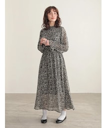 E hyphen world gallery | 花柄ハイネックワンピース(ワンピース/ドレス)