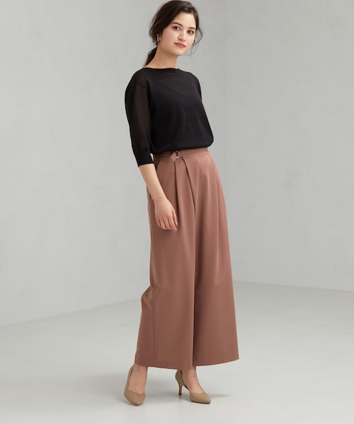 極美品【グリーンレーベルリラクシング】REDA生地　ノーカラー　ブラウン　パンツ green label relaxing（グリーンレーベルリラクシング）の