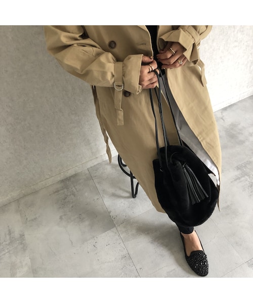 copine(コピン)の「再入荷!オーバーサイズ!キャンディ袖ツイルロングトレンチコート(トレンチコート・レディース・その他)」の11枚目の写真