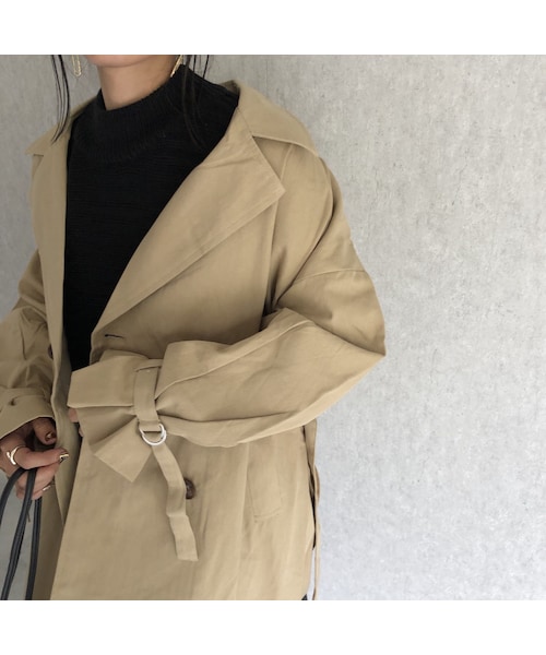 copine(コピン)の「再入荷!オーバーサイズ!キャンディ袖ツイルロングトレンチコート(トレンチコート・レディース・その他)」の12枚目の写真