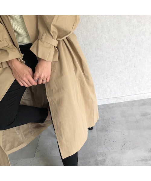 copine(コピン)の「再入荷!オーバーサイズ!キャンディ袖ツイルロングトレンチコート(トレンチコート・レディース・その他)」の6枚目の写真