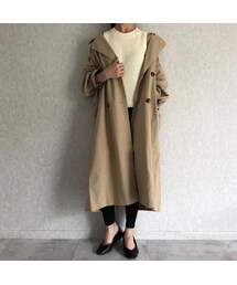 copine | 【予約商品早割10％OFF！10/05 12:00 〜 10/08まで◆10月中旬入荷予定◆】オーバーサイズ！キャンディ袖ツイルロングトレンチコート(トレンチコート)