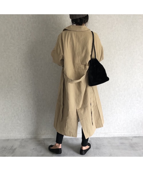 copine(コピン)の「再入荷!オーバーサイズ!キャンディ袖ツイルロングトレンチコート(トレンチコート・レディース・その他)」の8枚目の写真