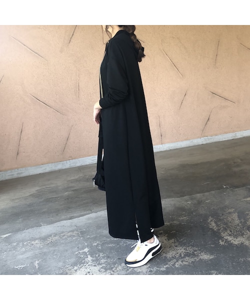copine（コピン）の「【期間限定価格！】裾スリットフレアデザイン！ゆったりロングパーカーワンピース(3color)（ワンピース・レディース・その他）」の3枚目の写真