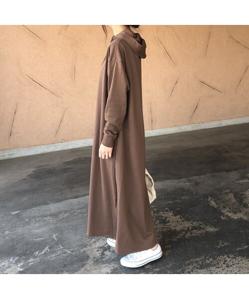 copine（コピン）の「【期間限定価格！】裾スリットフレアデザイン！ゆったりロングパーカーワンピース(3color)（ワンピース・レディース・その他）」の10枚目の写真