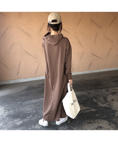 copine（コピン）の「【期間限定価格！】裾スリットフレアデザイン！ゆったりロングパーカーワンピース(3color)（ワンピース・レディース・その他）」の11枚目の写真