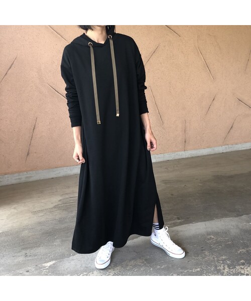 copine（コピン）の「【期間限定価格！】裾スリットフレアデザイン！ゆったりロングパーカーワンピース(3color)（ワンピース・レディース・その他）」の5枚目の写真