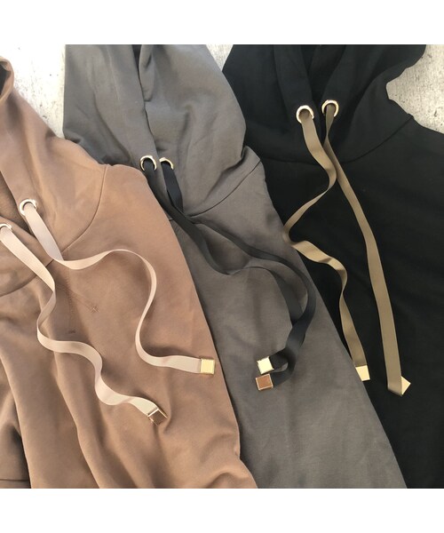 copine（コピン）の「【期間限定価格！】裾スリットフレアデザイン！ゆったりロングパーカーワンピース(3color)（ワンピース・レディース・その他）」の15枚目の写真