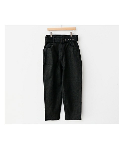 fd style（エフディ スタイル）の「同素材バックルベルト付きフリーワイドデニムパンツ（デニムパンツ・レディース・블루/블랙・F(44-66)）」の2枚目の写真