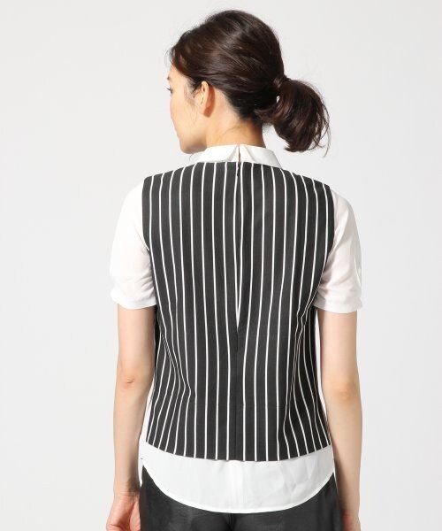 JEANASIS（ジーナシス）の「ピンストベストシャツプルオーバーSS（トップス・レディース・ホワイト/ブラック・ＦREE）」の4枚目の写真