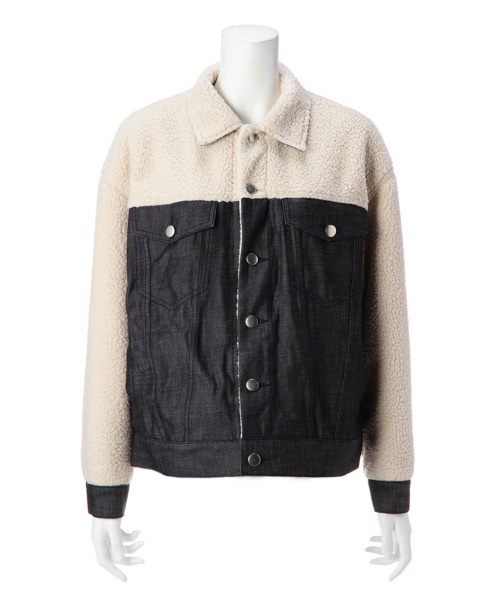 G.V.G.V.（ジーヴィージーヴィー）の「DENIM & BOA BUGGY JACKET（ジャケット/アウター・レディース・BLUE・34/36）」の2枚目の写真