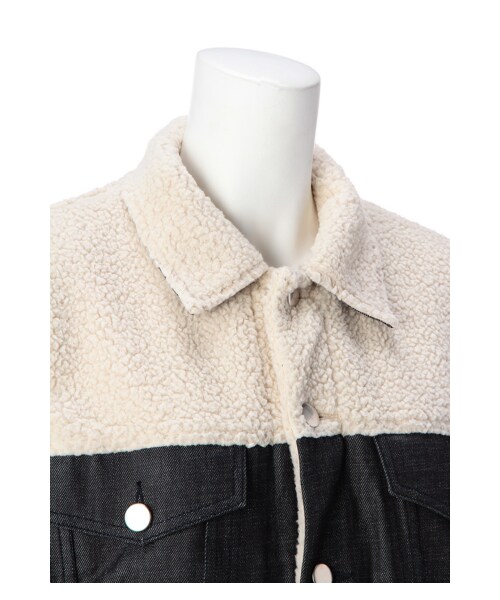 G.V.G.V.（ジーヴィージーヴィー）の「DENIM & BOA BUGGY JACKET（ジャケット/アウター・レディース・BLUE・34/36）」の4枚目の写真