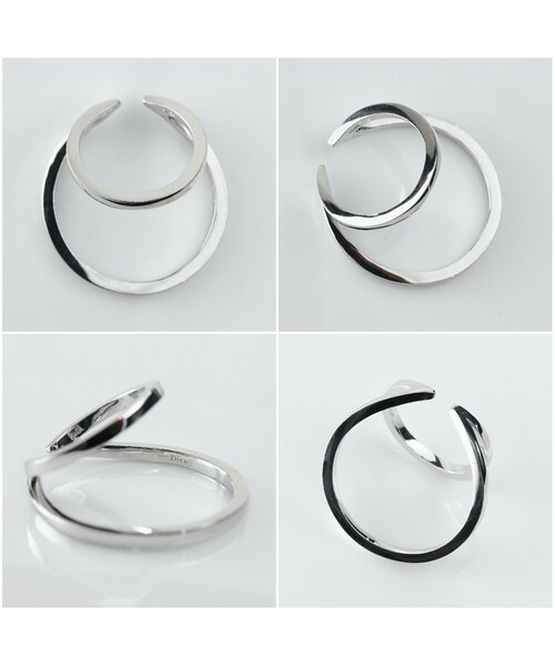 Dieu -by les desseins de DIEU-（デュー）の「デュー 41 ダブル リング イヤーカフ（イヤリング（片耳用）・レディース・シルバー・free）」の2枚目の写真