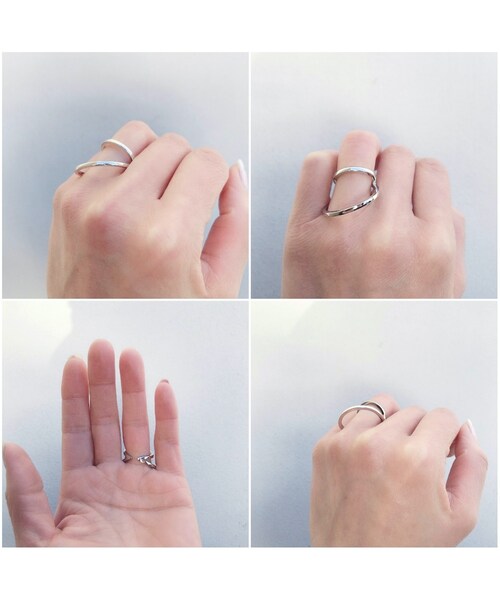 Dieu -by les desseins de DIEU-（デュー）の「デュー 41 ダブル リング イヤーカフ（イヤリング（片耳用）・レディース・シルバー・free）」の5枚目の写真