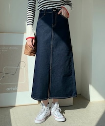 DHOLIC（ディーホリック）の「デニムロングスカート（デニムスカート